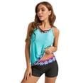 thumbnail image 1 of Augper Women Plus Size Print Strappy Back Set Two Piece Swimsuits Swimdress, 1 of 4