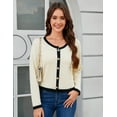 thumbnail image 3 of Yesfashion Women's Knit Cardigan Crewneck  Metal Button Long Sleeve Lightweight Sweater Cardigans, 3 of 8