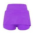thumbnail image 5 of Jxximdong Running Shorts for Women, Pocket Pants Solid Mid Waist Culottes Short Skirts Skinny Pants, Purple Women's Casual Shorts, 5 of 6