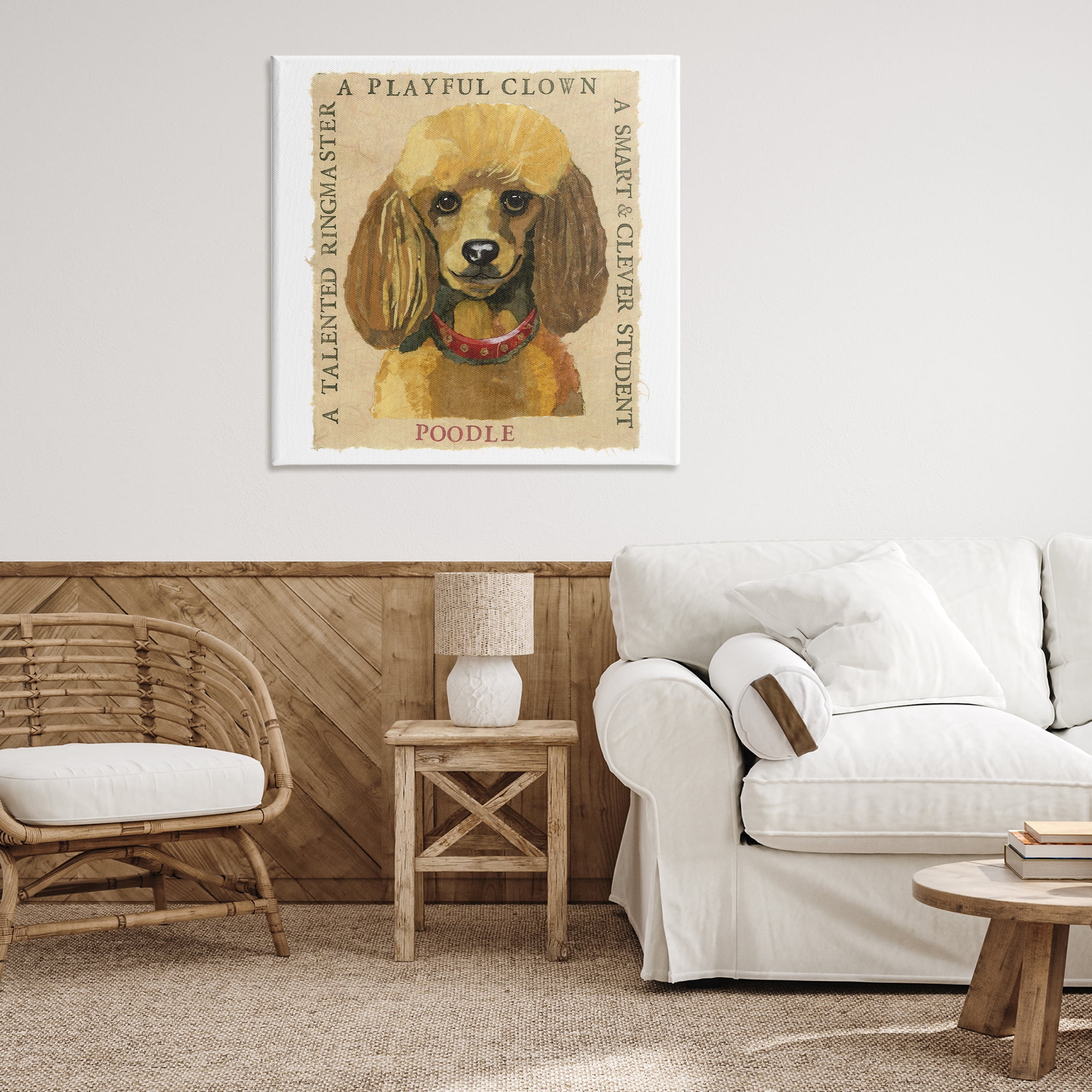 Stupell Industries Fun Poodle Pet Phrases Animals Painting Wrapped Canvas Art Print Wall Art, 36 x 36