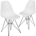 thumbnail image 3 of BizChair 2 Pack White Plastic Chair with Chrome Base, 3 of 14