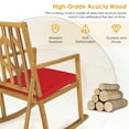 thumbnail image 6 of Costway 2 PCS Patio Rocking Chair Acacia Wood Armrest Cushioned Sofa Garden Deck Red, 6 of 10