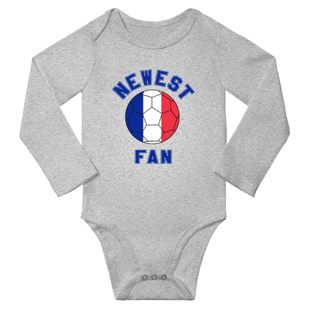 

Newest France Soccer Football Fan Baby Long Sleeve Rompers Clothes Outfits (Gray 12 Months)