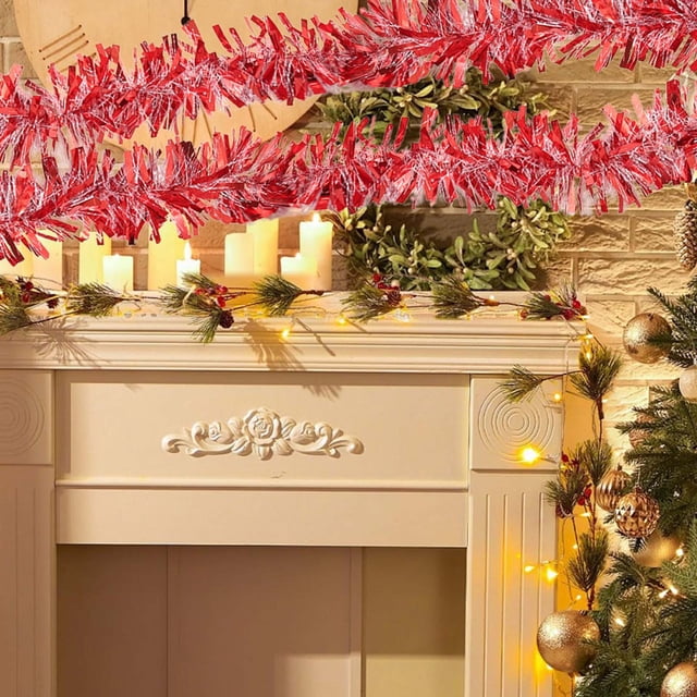 Xihbxyly Adorno de Corona Navideña Brillante, Estilo Vintage, para Colgar En El Árbol, Etiqueta de Recuerdo de Boda, Decoración de Oficina para Festividades, Tamaño 2 M