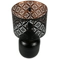 thumbnail image 3 of Northlight Round Iron Table Lamp with Laser-Cut Floral Shade - 19" - Black and Copper, 3 of 6