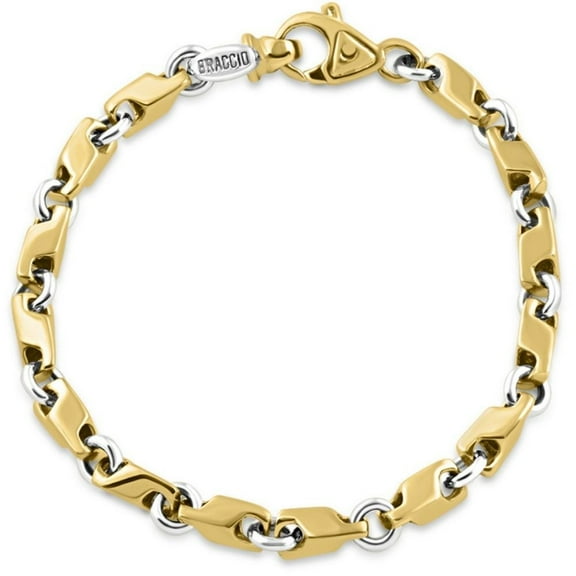 Pompeii Men's Seed & Rolo Link 14k Gold (30gram) or Platinum (48gram) 5mm Bracelet 8.5"