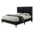 thumbnail image 1 of Pemberly Row Lit Plateforme Grand Moderne en Velours Peluche Capitonné, Noir, 1 of 5