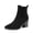 BLACK-SUEDE, variant on Women Pointed-Toe Chunky Block-Heel Ankle Booties Fall Short Boots