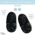 thumbnail image 2 of Hello Mello Cuddlers Heated Slippers Feet Warmers Shoes, Black Small/Medium (Women's), 2 of 7