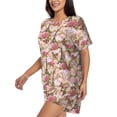 thumbnail image 2 of "Wukai Rose Flowers Women's Pajama Set - Short-Sleeve Top and Shorts with Elastic Waistband and Pockets for Loungewear, Yoga, and Casual Wear-Large, 2 of 8