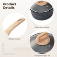 thumbnail image 3 of 6.3 in Non Stick Pot with Lid, Granite Nonstick Coating Milk Pan, Small Cooking Pot with Wood Handle, Compatible with Induction Cooker, Gas Stove, 3 of 5