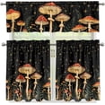 thumbnail image 2 of Mushroom Print Kitchen Curtains Window Curtains and Valances Set Short Tier Curtain for Kitchen, Small Kitchen Home Decor European Curtains for French Country Style Decor for Dining Room, 2 of 5