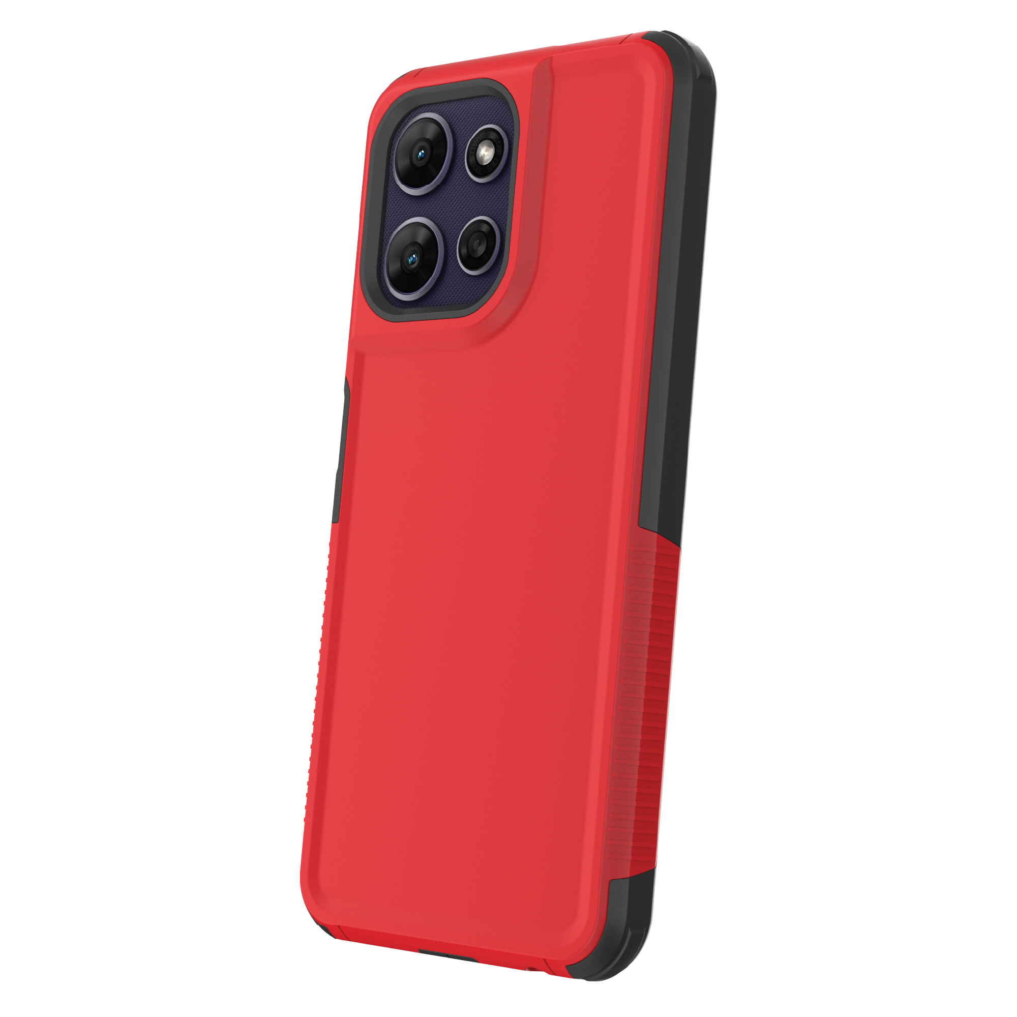 onn Slim Rugged Phone Case for Motorola moto g POWER (2026, 2025) - Red/Black