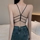 thumbnail image 4 of 2pcs Women Lace Crochet Tank Top Hollow Out Deep V Neck Summer Beautify Back Short Tank Top Black White Free Size, 4 of 8