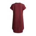thumbnail image 5 of TAGOLD Womens Short Sleeve V-Neck Dress Linen Solid Color Loose Casual Dress For Summer Daily Wear, 5 of 5