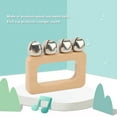 thumbnail image 3 of Dance Dance Hand Bell Wooden Rectangle Handle Metal Jingle Bells Portable Percussion For Performance, 3 of 8