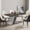 Black, variant on Magic Home 71" Light Luxury Sintered Stone Dining Table,Slate Rectangular Tabletop with Stainless Steel Base,Dining Table for 6 Person for Dining Room,White Tabletop with L-shaped Gray Base