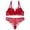 Red, variant on Bra Brief Sets Women’s Solid Color Fashion Thin Strap Lace Push Up Bra Thong Hollow Set Elegant Green 34B/75B