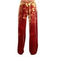 thumbnail image 6 of Women's Casual Fashion Christmas Printed Trousers Plush Casual Pants, Comfortable Home and Sleepwear Bottoms for Winter, Elastic Waist with Drawstring, Red, XL, 6 of 7