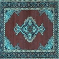 thumbnail image 1 of Ahgly Company Indoor Square Persian Light Blue Traditional Area Rugs, 8' Square, 1 of 4