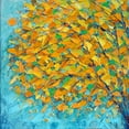 thumbnail image 2 of Coolick, Ann Marie 20x20 Black Ornate Wood Framed with Double Matting Museum Art Print Titled - Autumn On Teal, 2 of 4