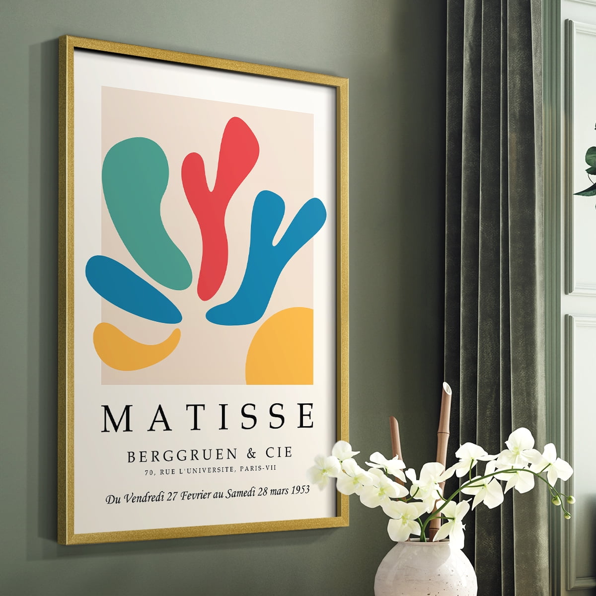 Matisse CXXVII Framed Print in Gold Solid Wood 16 x 20 Framed Print