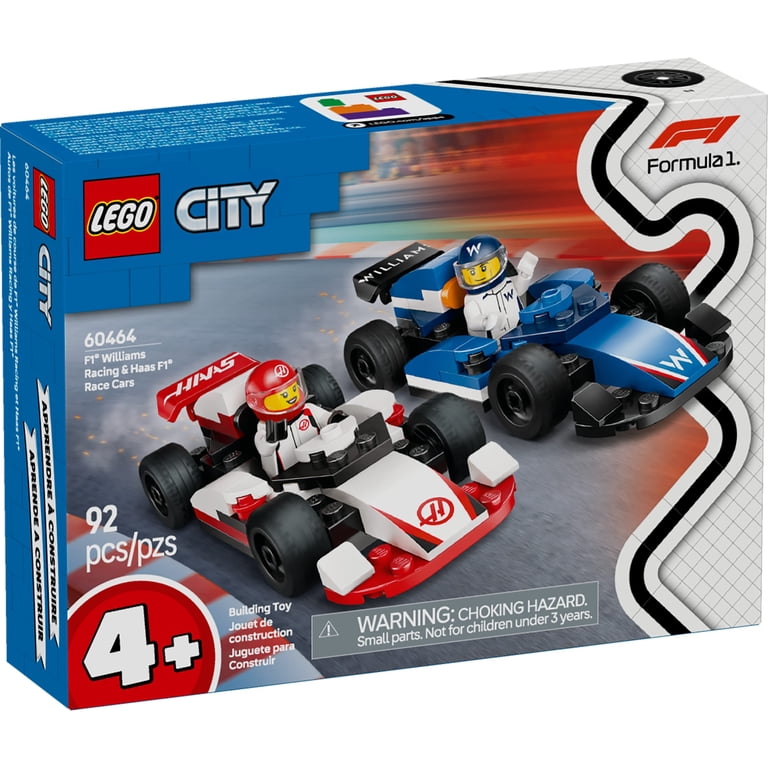 LEGO Kids F1 Race Car Set with Williams Racing and Haas F1 Cars
