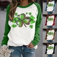 thumbnail image 5 of St. Patrick's Day Shirts for Women Crew Neck Casual Long Sleeve Patchwork Funny Printed Pullover Tops Sweatshirts(Khaki,XXXL), 5 of 5