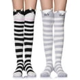thumbnail image 1 of FFIY Femmes Doux Chaud Corail Velours Genou Hauts Bas Chaussettes Floues, 1 of 6