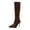 Brown, variant on Lovzfmll Women's Plus Size Knee High Boots, Stiletto High Heel Pointed Toe Chelsea Leather Boots, Fall Winter Dressy Comfort Shoes, 5.5, Brown