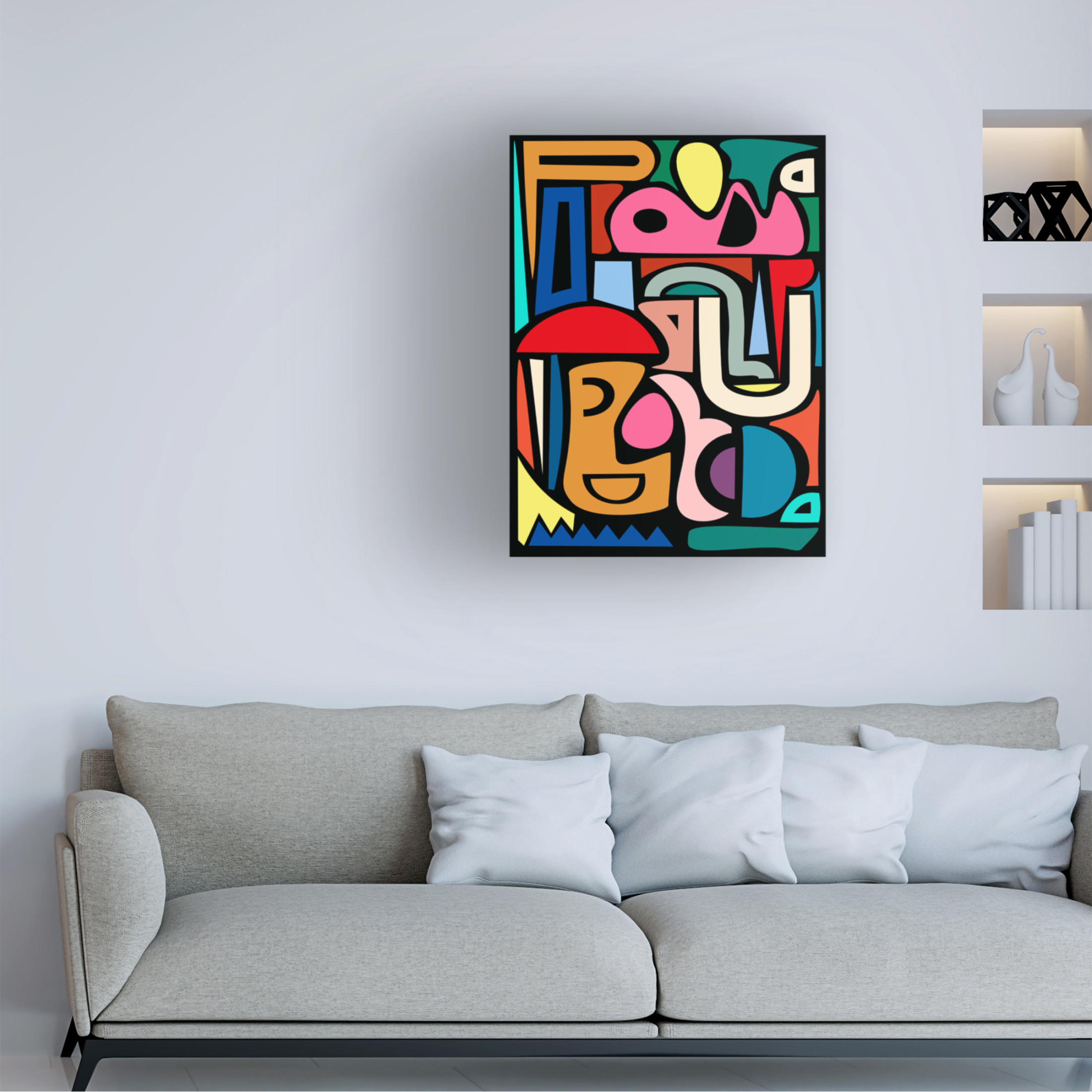 Canvas Wall Art - Tom Quartermaine 'Colorful Modern Abstract Shapes' Wall Art for Living Room, Bedroom, or Office Décor by Trademark Fine Art - 35 x 47 Inches