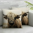 thumbnail image 3 of Nawypu  Highland Cow Throw Pillow Cover，Brown Print Cow Pillow Covers Farmhouse Decorative Cow Pillow Covers for Couch Chair Bedroom Farmhouse Sofa, 3 of 5