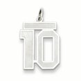 thumbnail image 1 of 925 Sterling Silver Number 10 Necklace Charm Pendant Charms, 1 of 6