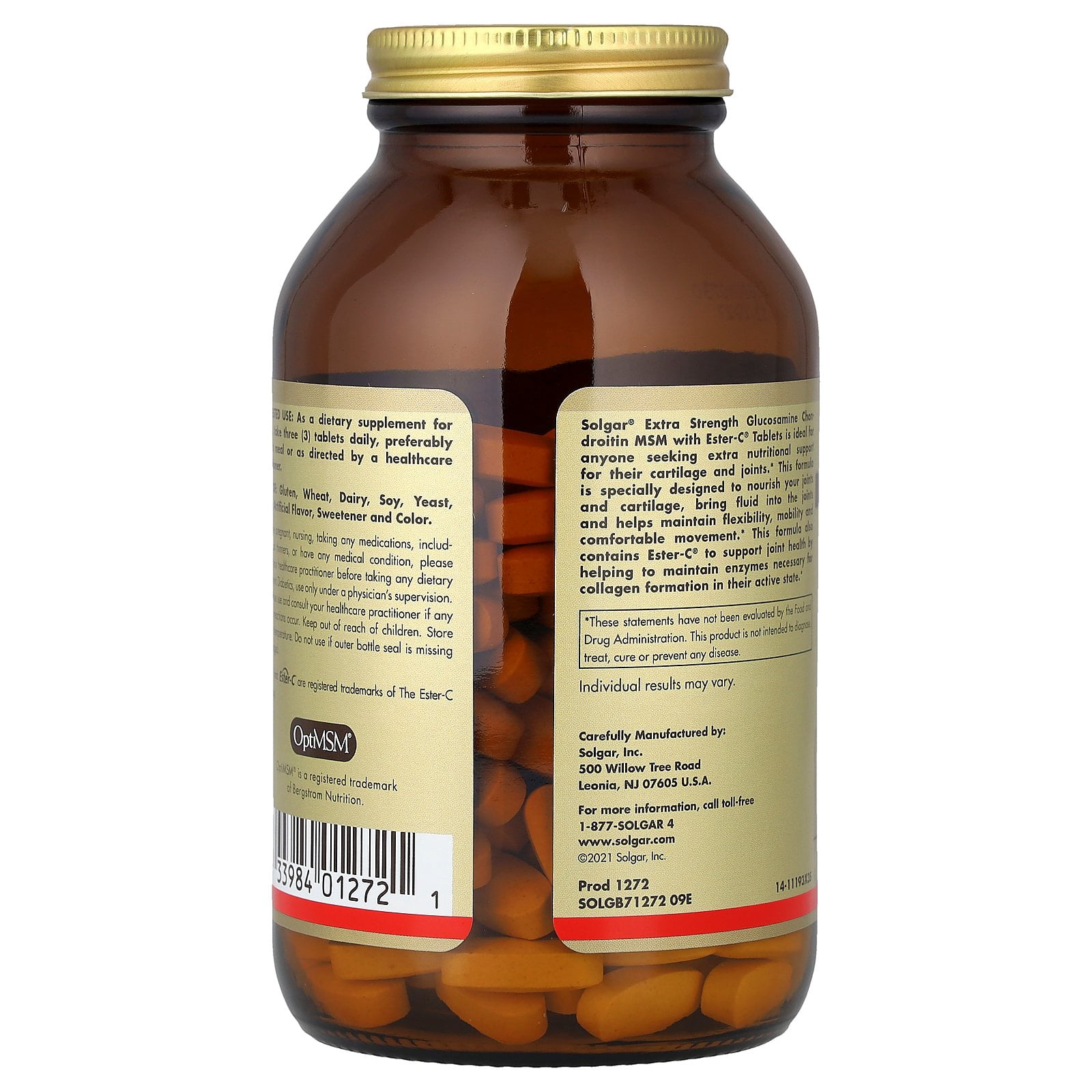 Solgar Glucosamine Chondroitin MSM with Ester-C®, 180 Tablets