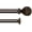 Bronze Gold, variant on eTeckram 5/8" Double Curtain Rod with Balle Finials,Pewter,28‘’-48‘’
