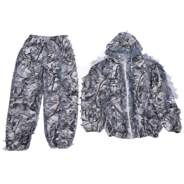 Traje de hoja de nieve 3D chaquetas de hoja 3D Conjunto de pantalones Camuflaje de hoja de nieve salvaje 3D para seguimiento para caza ANGGREK Otros