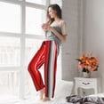 thumbnail image 5 of Balery Red Black and White Serape Blanket Stripes print Women's Pajama Pants,Ultra Lightweight Pjs,Lounge Pant-Medium, 5 of 6