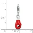 thumbnail image 4 of Sterling Silver Amore La Vita Polished 3-D Enameled Boxing Glove Charm Pendant with Fancy Lobster Clasp, 4 of 4