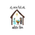 thumbnail image 2 of Women's Inspirational "Let Us Celebrate Him" Graphic Tee - Casual Round Neck Short Sleeve, Comfortable Polyester Blend Summer Top with Nativity Scene Design, 2 of 5