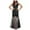 Black, variant on Lolmot Evening Dress for Women Banquet Elegant Round Neck Sleeveless Sequin Temperament Mesh Hem Sexy Party Slim Dress