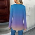 thumbnail image 4 of DAFPZW 3/4 Length Sleeve Womens Tops Roll Up Sleeve Loose Fit T-Shirts V-Neck Shirts Tunic Top Dressy Casual Blouses, 4 of 7