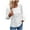 White, variant on aidice T Shirts for Women Casual Round Neck Long Sleeve Smocked Lace Tops Loose Solid Color Shirts