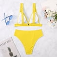 thumbnail image 5 of BONIXOOM Two Piece Swimsuit For Women Underwire Elastic Solid Bikinis Bikini Summer Swimwears on Clearance Yellow Size 6, 5 of 9