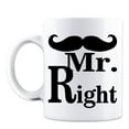 thumbnail image 4 of Mad Ink Fashions Mrs. Always Right & Mr. Right Funny Novelty Couples 11 Ounce Coffee Mugs - Sold Individually | Great for Bride, Groom, Bachelor and Bachelorette Party (Mr. Right Mug), 4 of 4