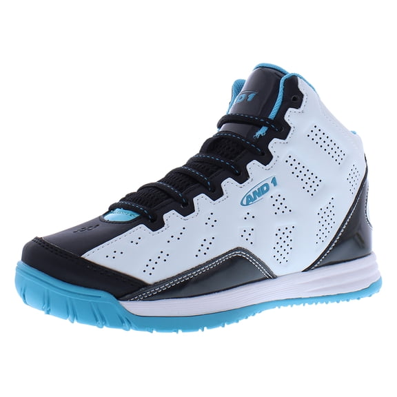 AND1 Show Out PS Boys Shoes Size 2, Color: White/Black/Teal