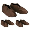thumbnail image 1 of Fundas para zapatos reutilizables antideslizantes Uxcell, 3 pares de fundas para botas gruesas lavables, protectores de zapatos suaves, marrón oscuro, 1 of 6