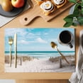 thumbnail image 2 of Summer Beach Placemats Set of 6 Coastal Ocean Seaside Sky Scenery Place Mats Indoor Wipeable Table Mats Washable Cloth Dining Table Placemats for Kitchen Holiday Party Home Decor 13x19 Inch, 2 of 9