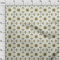 thumbnail image 3 of oneOone Polyester Spandex Dark Olive Green Fabric Asian Block Floral Sewing Craft Projects Fabric Prints By Yard 56 Inch Wide, 3 of 4