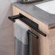 thumbnail image 2 of Stainless Steel No-Drill Double Towel Holder with Self-Adhesive, 2-Arm Wall Mount for Bathroom Kitchen, Black, 2 of 5