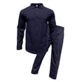thumbnail image 2 of RUTAYY Men's Outfits Long Sleeve Solid Color Casual Shirts Tops Pants Indoor Outdoor Activities Trendy Classic Sets, 2 of 5